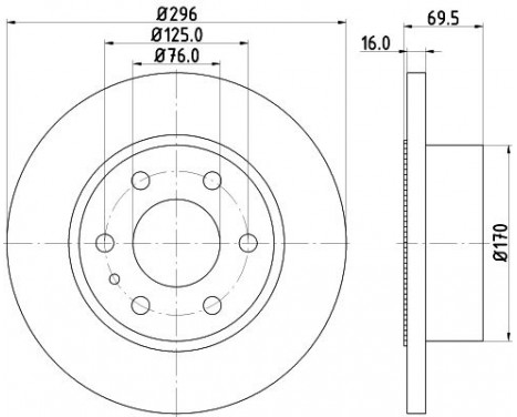 Bromsskiva 8DD 355 115-521 Hella