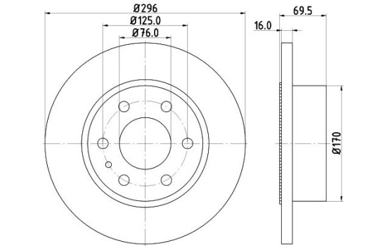 Bromsskiva 8DD 355 115-521 Hella