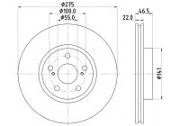 Bromsskiva 8DD 355 116-371 Hella