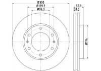 Bromsskiva 8DD 355 116-481 Hella