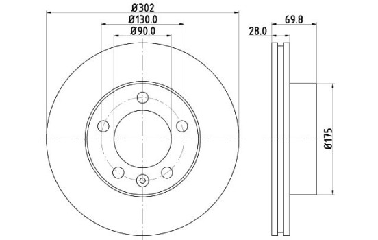 Bromsskiva 8DD 355 117-121 Hella