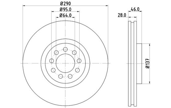 Bromsskiva 8DD 355 117-461 Hella