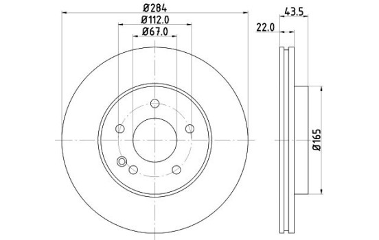 Bromsskiva 8DD 355 127-121 Hella