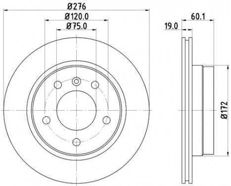 Bromsskiva 8DD 355 127-181 Hella