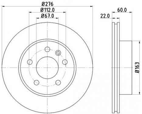 Bromsskiva 8DD 355 127-231 Hella