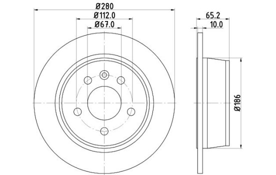 Bromsskiva 8DD 355 127-241 Hella