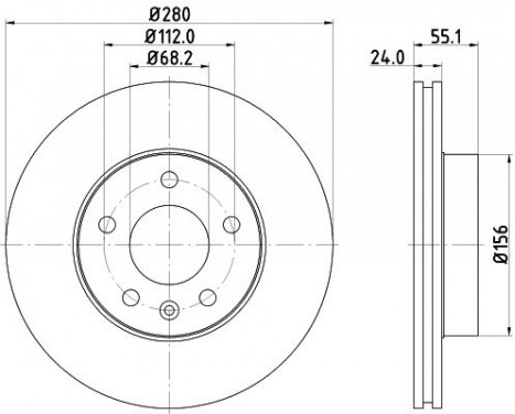 Bromsskiva 8DD 355 127-331 Hella