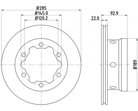 Bromsskiva 8DD 355 127-351 Hella