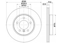 Bromsskiva 8DD 355 127-391 Hella