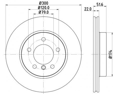 Bromsskiva 8DD 355 127-391 Hella