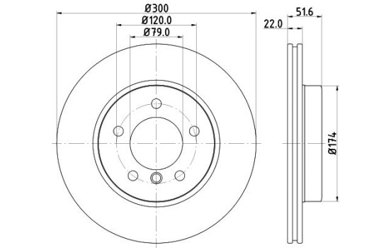 Bromsskiva 8DD 355 127-391 Hella