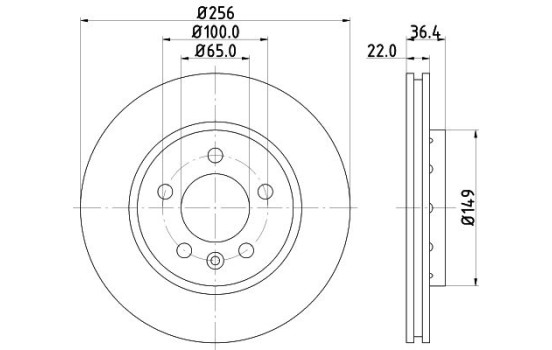 Bromsskiva 8DD 355 127-451 Hella