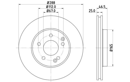 Bromsskiva 8DD 355 127-551 Hella