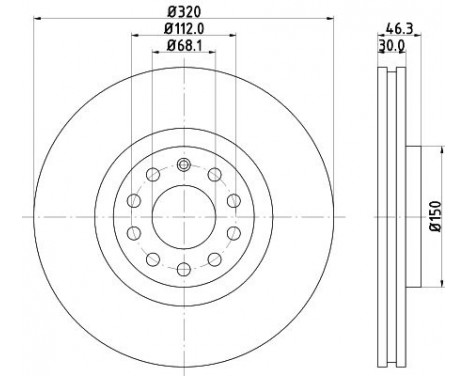 Bromsskiva 8DD 355 127-591 Hella