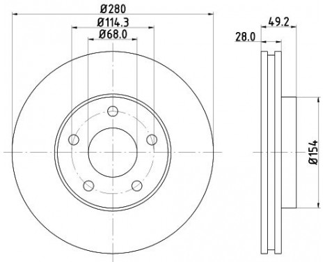 Bromsskiva 8DD 355 127-681 Hella