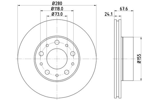 Bromsskiva 8DD 355 127-811 Hella