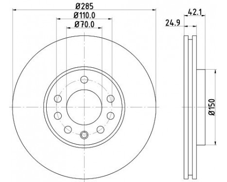 Bromsskiva 8DD 355 127-841 Hella