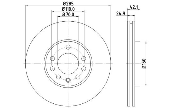 Bromsskiva 8DD 355 127-841 Hella