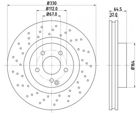 Bromsskiva 8DD 355 127-951 Hella