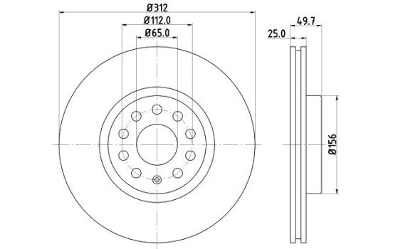 Bromsskiva 8DD 355 127-971 Hella