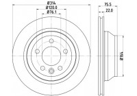 Bromsskiva 8DD 355 128-081 Hella