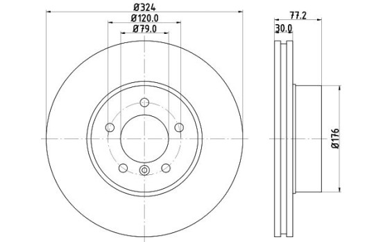 Bromsskiva 8DD 355 128-111 Hella