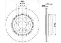 Bromsskiva 8DD 355 128-121 Hella