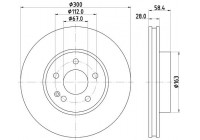 Bromsskiva 8DD 355 128-131 Hella