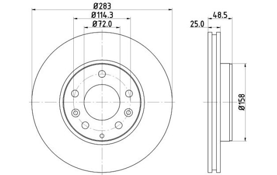 Bromsskiva 8DD 355 128-181 Hella