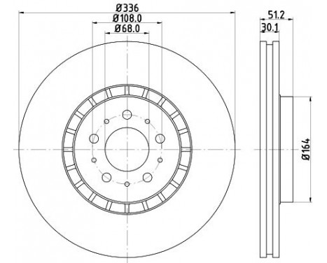 Bromsskiva 8DD 355 128-201 Hella