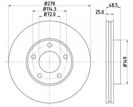 Bromsskiva 8DD 355 128-231 Hella