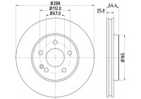 Bromsskiva 8DD 355 128-281 Hella