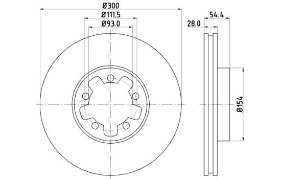 Bromsskiva 8DD 355 128-631 Hella