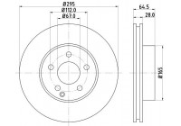 Bromsskiva 8DD 355 128-781 Hella