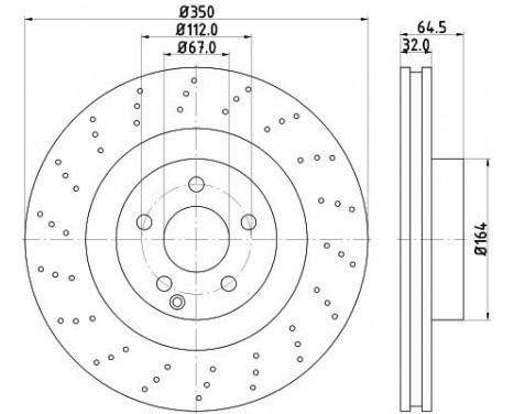 Bromsskiva 8DD 355 128-931 Hella