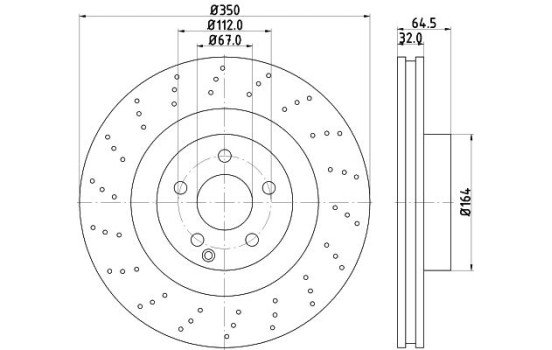 Bromsskiva 8DD 355 128-931 Hella