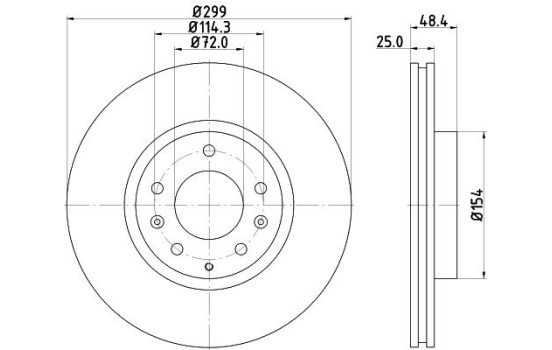 Bromsskiva 8DD 355 128-991 Hella