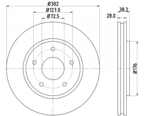 Bromsskiva 8DD 355 129-011 Hella