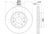 Bromsskiva 8DD 355 129-121 Hella