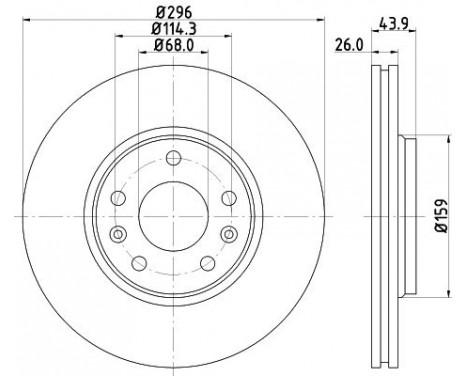 Bromsskiva 8DD 355 129-131 Hella
