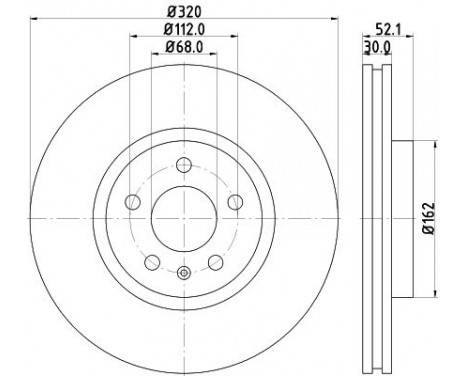 Bromsskiva 8DD 355 129-231 Hella