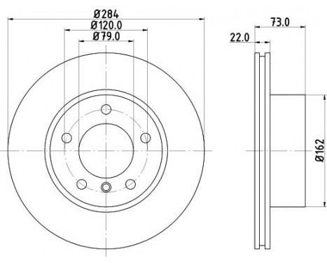 Bromsskiva 8DD 355 129-391 Hella