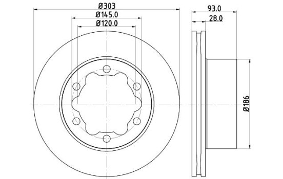 Bromsskiva 8DD 355 129-411 Hella