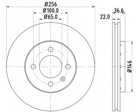 Bromsskiva 8DD 355 129-441 Hella