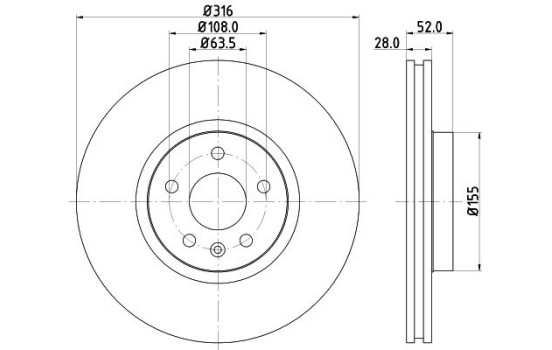 Bromsskiva 8DD 355 129-511 Hella