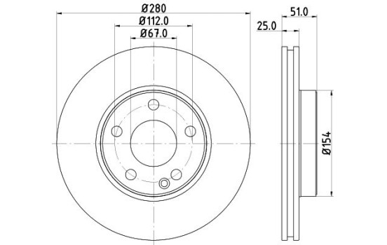 Bromsskiva 8DD 355 129-671 Hella