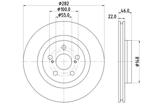 Bromsskiva 8DD 355 134-381 Hella, bild 4