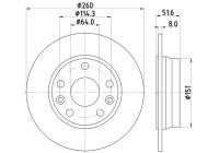 Bromsskiva 8DD 355 134-781 Hella