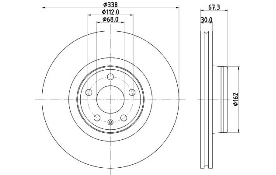 Bromsskiva 8DD 355 135-151 Hella