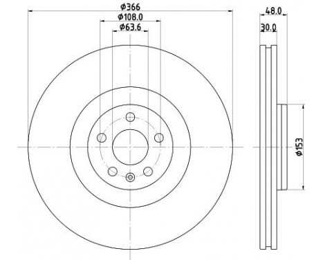 Bromsskiva 8DD 8DD 355 132-411 Hella